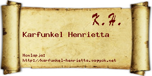 Karfunkel Henrietta névjegykártya