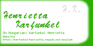 henrietta karfunkel business card